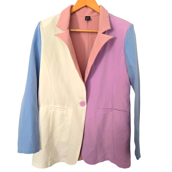 SHEIN Jackets & Blazers - SHEIN Pastel Colorblock Blazer Size Medium